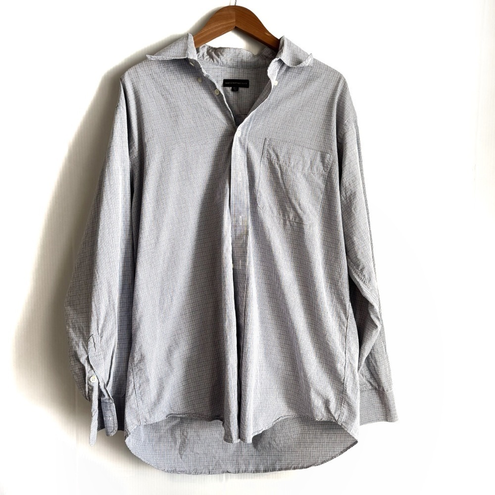 Hart Schaffner Marx Light blue and tan Casual Button Down Shirt size 16 1/2 - 35